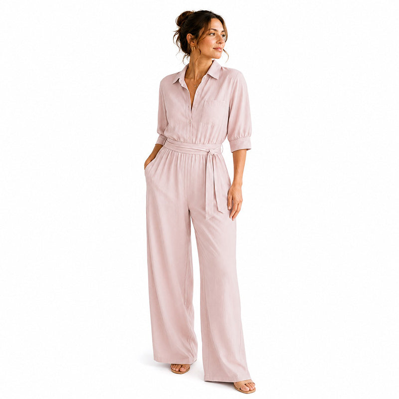 Cassiène - Combinaison femme chemise avec pantalon large