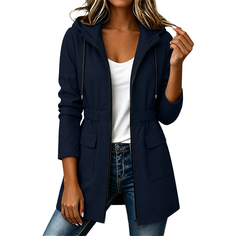 Klaartje - Veste femme imperméable à capuche pour ville et extérieur