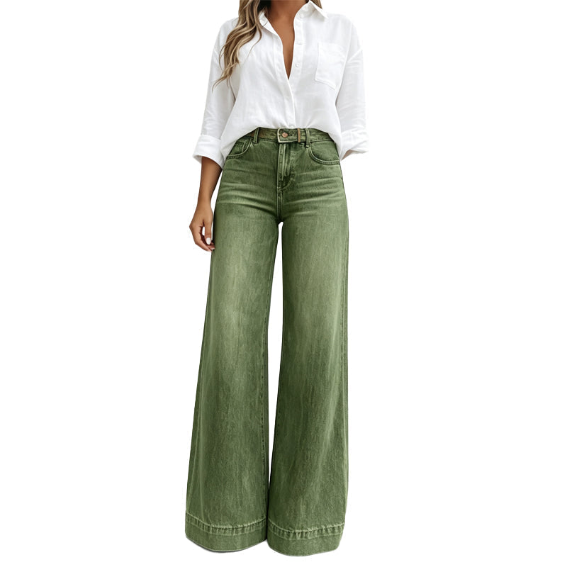 Joosje - Jean femme taille haute à jambes larges