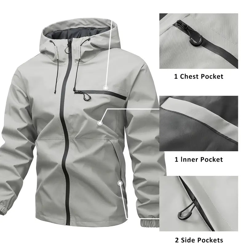 Leon - Veste imperméable homme avec poches multiples