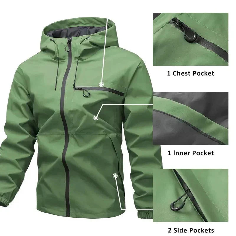 Leon - Veste imperméable homme avec poches multiples