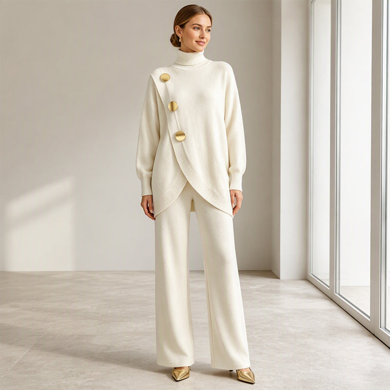 Zélinda - Ensemble femme maille avec pantalon large