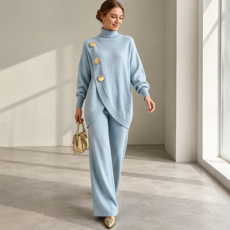 Zélinda - Ensemble femme maille avec pantalon large