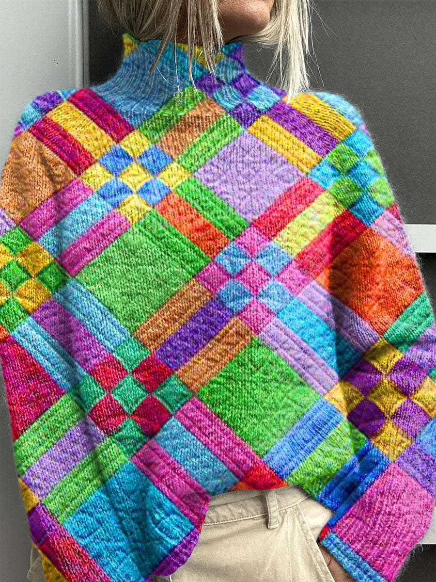 Noelle - Pull Col Roulé Arc-en-Ciel