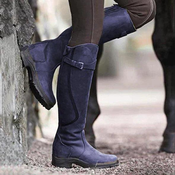 Averlina - Bottes d’Équitation en Cuir Imperméable