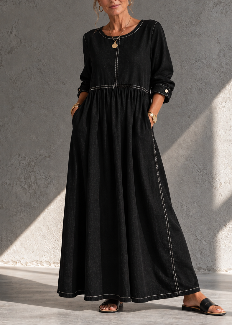 Beatrijs - Robe femme midi en denim vintage