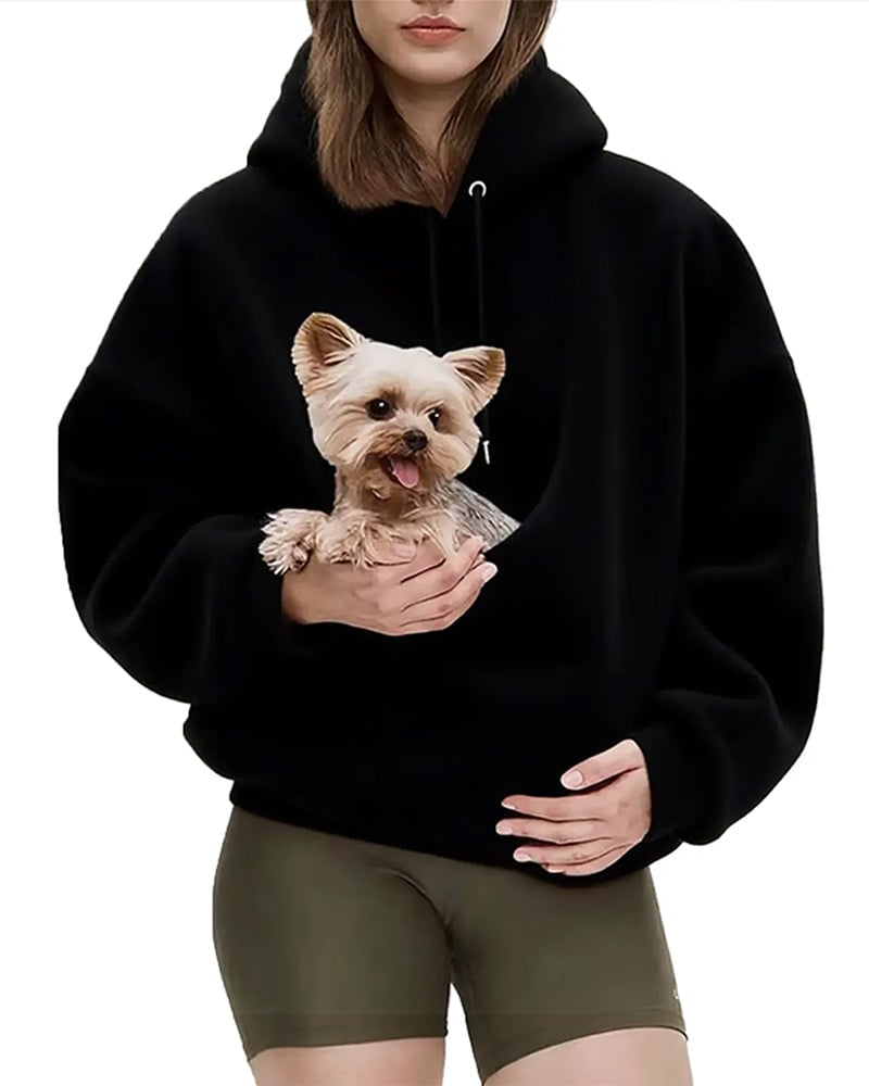 Seline - Sweat à capuche pour femme avec poche pour animal