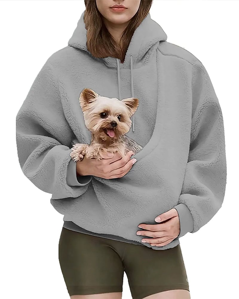 Seline - Sweat à capuche pour femme avec poche pour animal