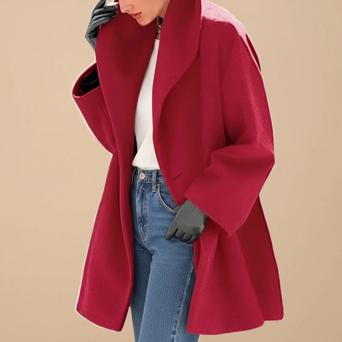 Marcelle - Manteau femme oversize mi-long à large col