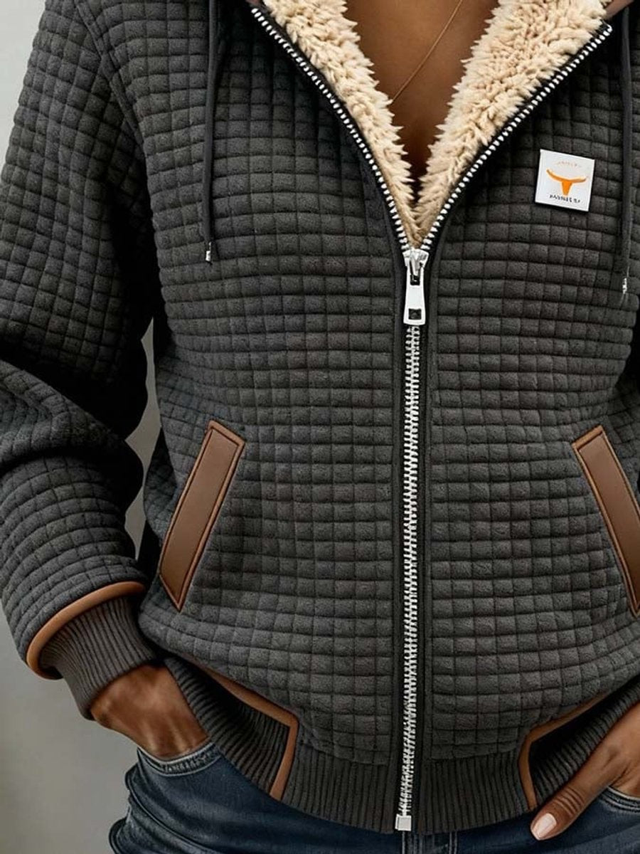 Séraphine - Veste femme zippée à capuche avec doublure sherpa