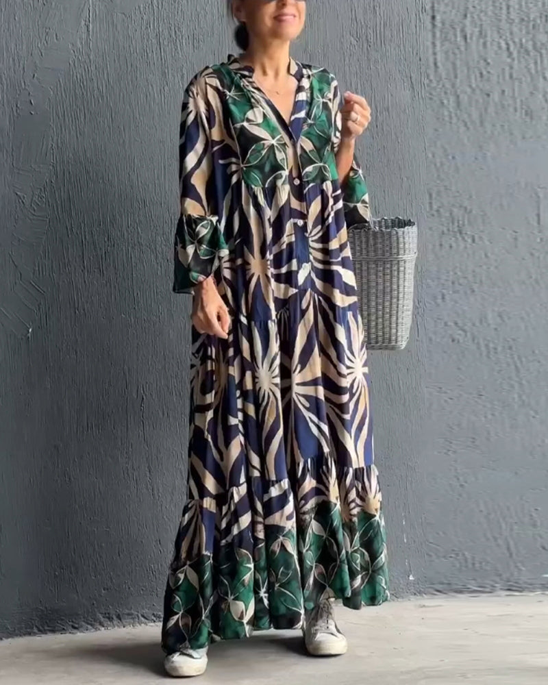 Anika - Robe de vacances imprimée décontractée