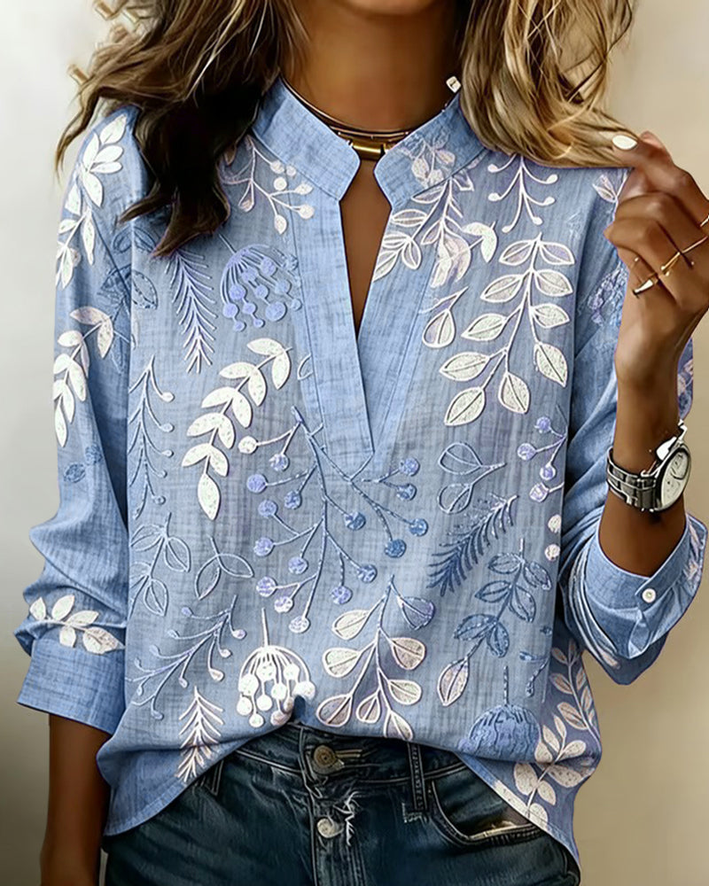 Pelyxa - Blouse femme florale coton coupe régulière élégante été