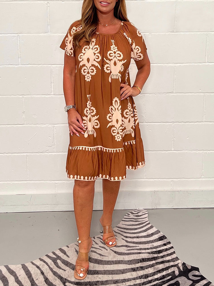 Freya - Robe Vintage en Coton Imprimé