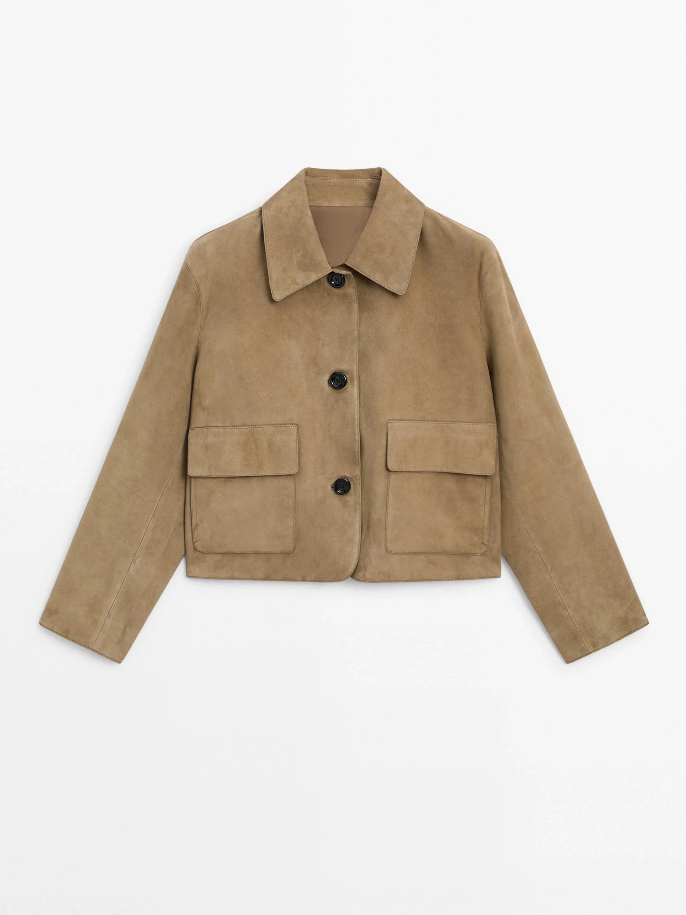 Aveline - Veste en Cuir Suédé avec Poches