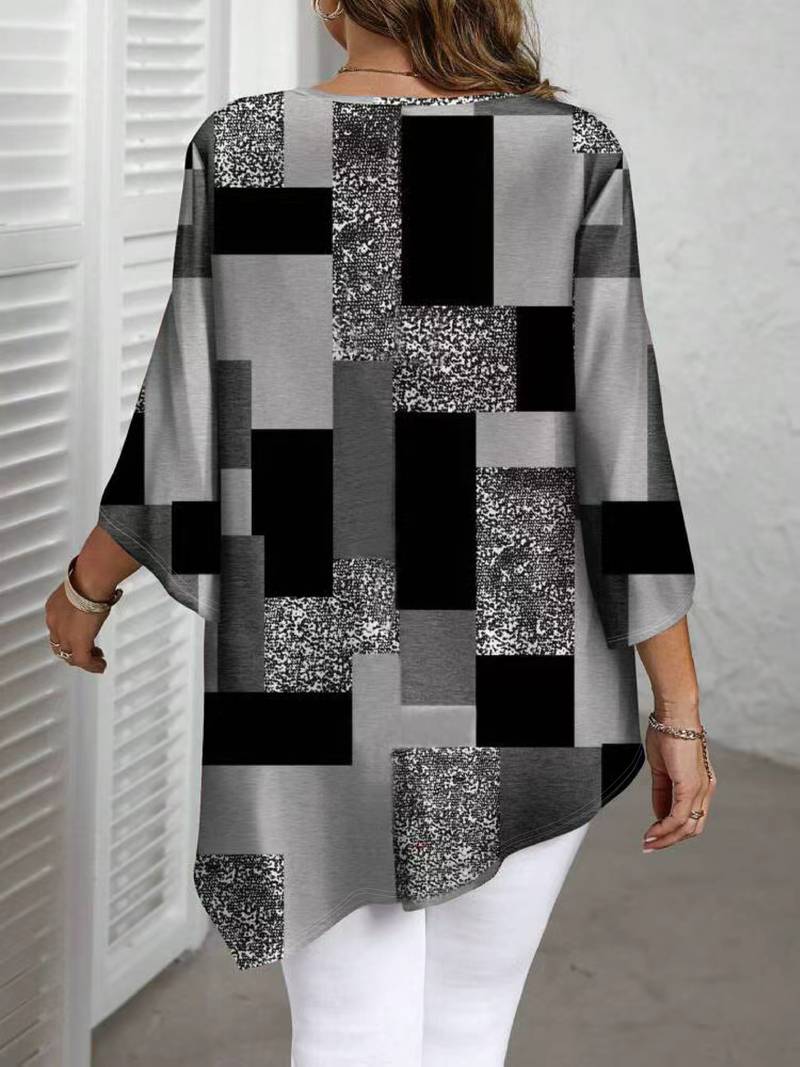 Rhosalivelle - Blouse Oversize Imprimée À Carreaux