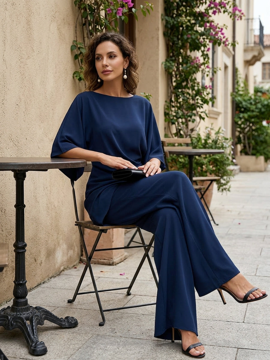 Truus - Ensemble femme drapé avec pantalon large