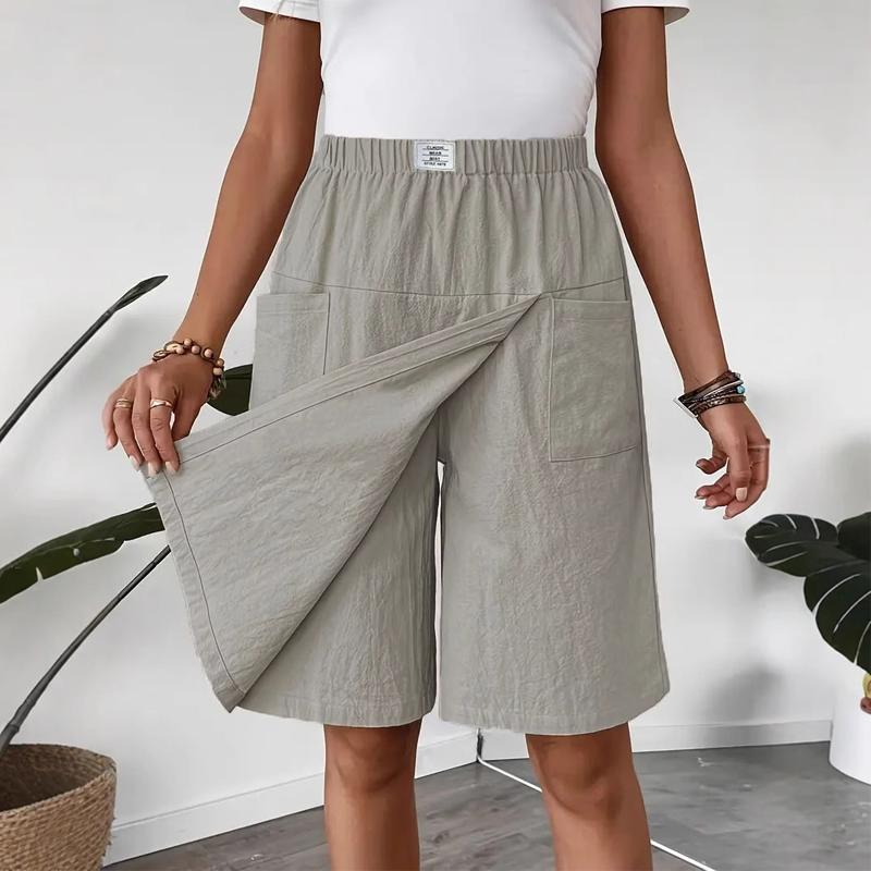 Mirevyn - Robe décontractée femme taille élastique short jupe asymétrique