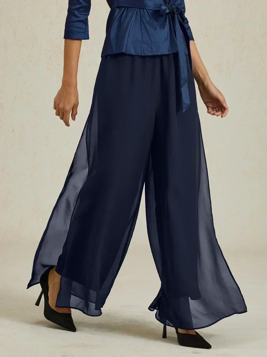 Marilivra - Pantalon À Jambes Droites Avec Fente En Chiffon