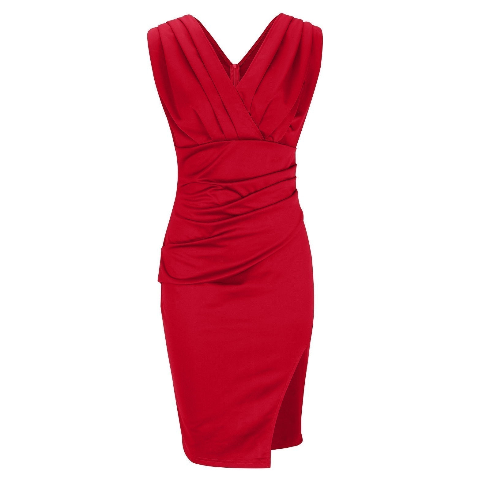 Calyra - Robe ajustée avec décolleté en V et fente