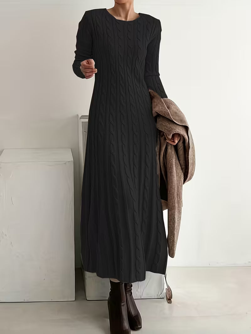 Gwenarielle - Robe Longue Élégante En Maille Texturée