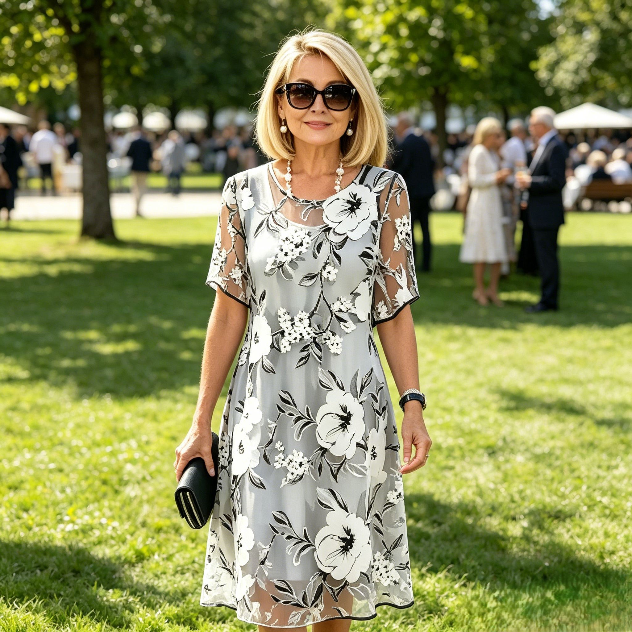 Loryxa - Robe femme chiffon floral élégante coupe fluide soirée