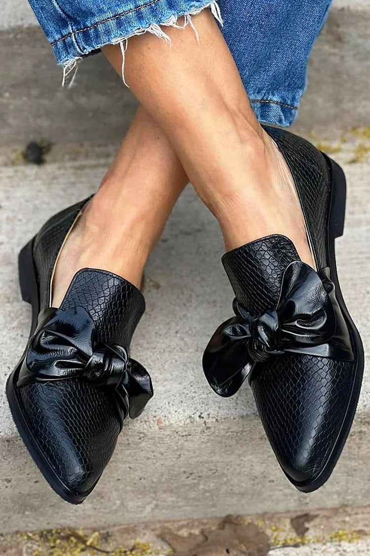 Guusje - Mocassins femme à nœud brillant et bout pointu
