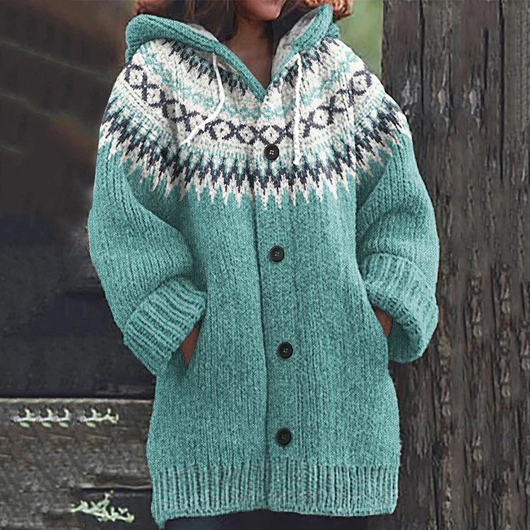 Angeline - Manteau chaud en laine tricotée