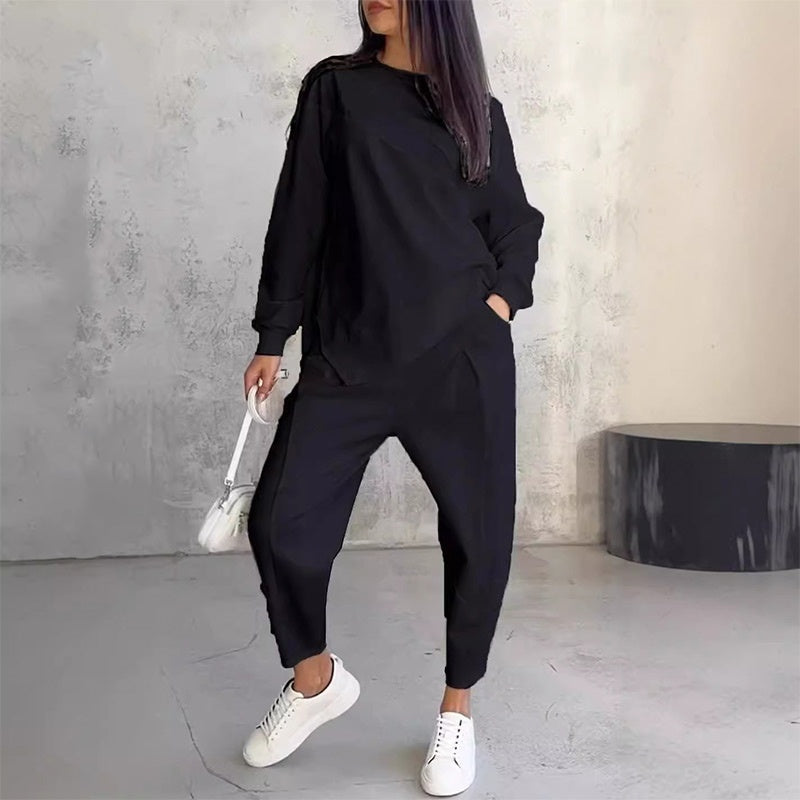 Evanna - Ensemble femme sweat asymétrique avec pantalon confortable