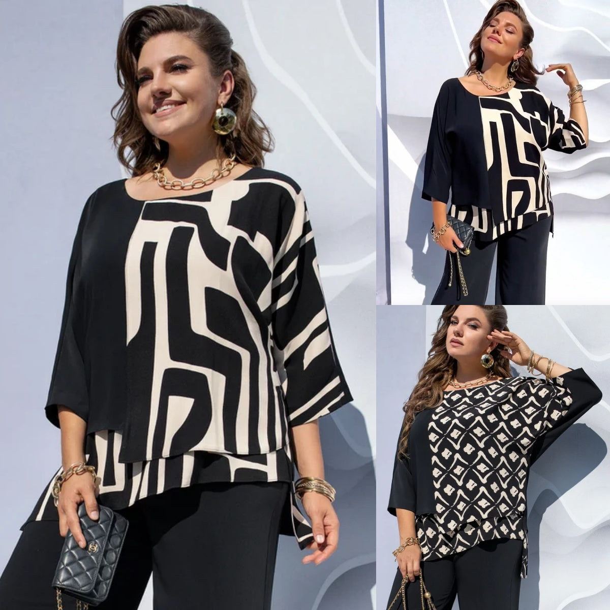 Evaria - Chemise Élégante à Col Rond pour Femme
