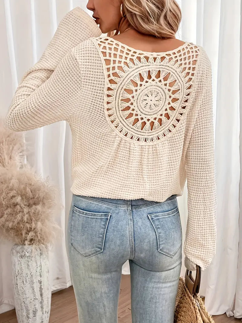 Belen - Blouse élégante de style Ibiza avec décolleté en V