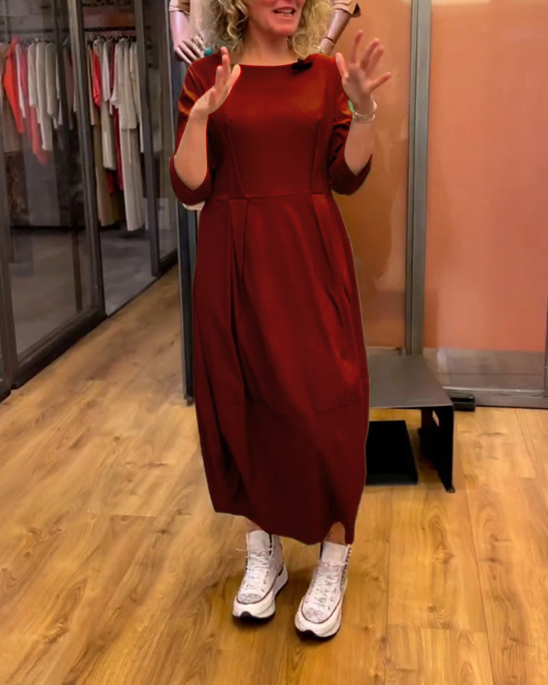 Béatrice - Robe amincissante avec encolure ronde