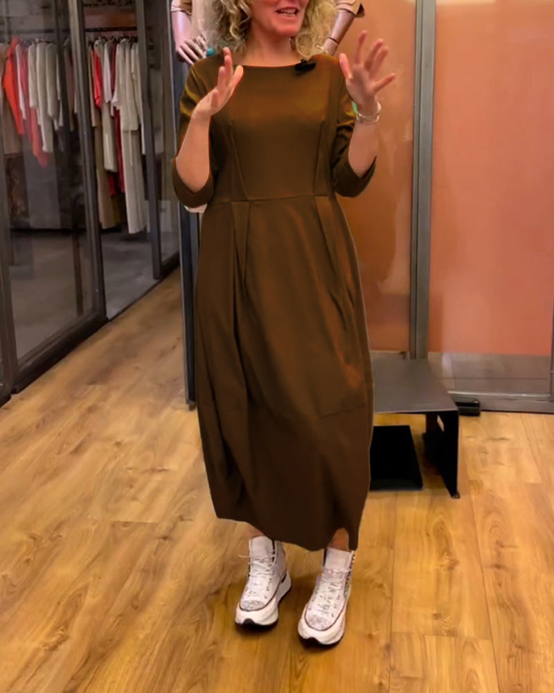 Béatrice - Robe amincissante avec encolure ronde