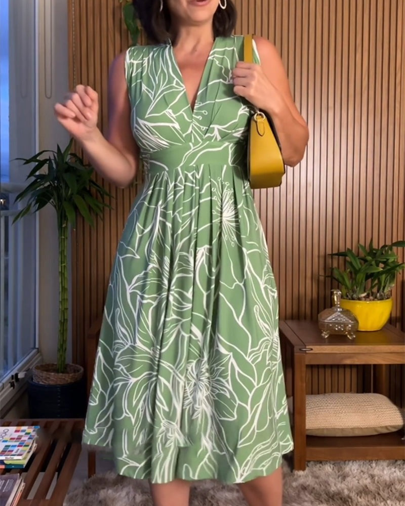 Cerina - Robe sans manches grande taille à la taille