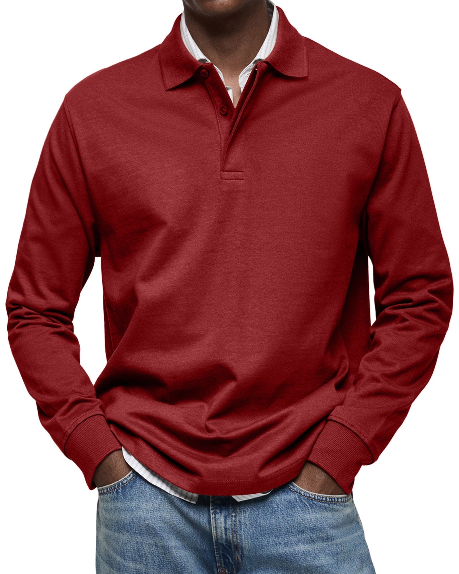 Olivier - Polo De Luxe À Manches Longues Pour Homme