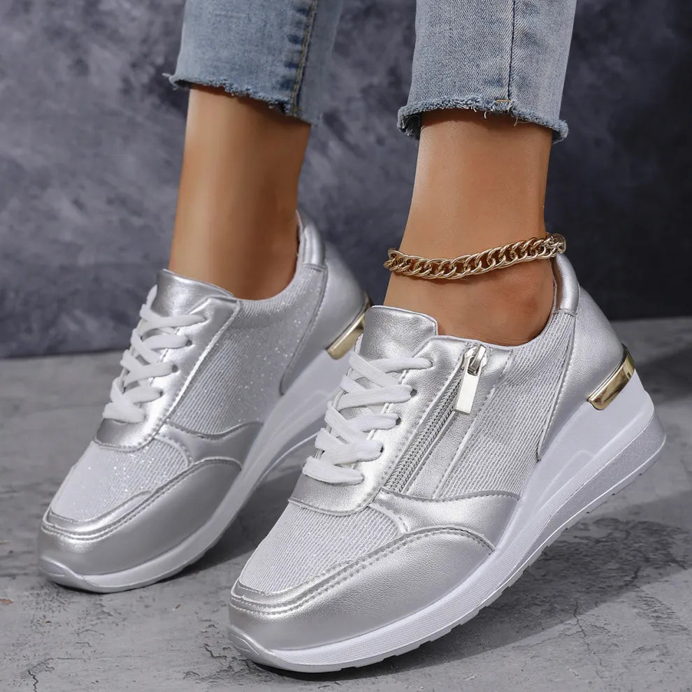 Pavrixa - Baskets Femme Confort Renforcé Zip Latéral Style Moderne