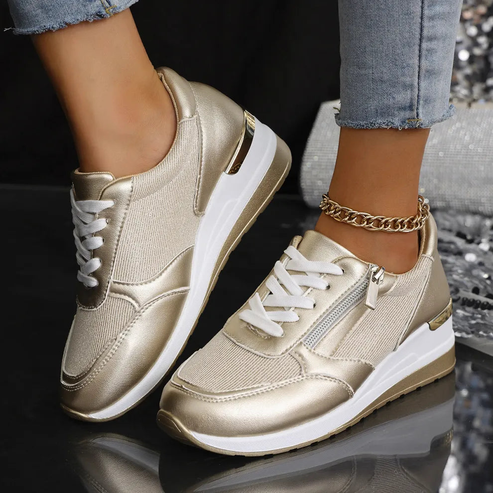 Pavrixa - Baskets Femme Confort Renforcé Zip Latéral Style Moderne