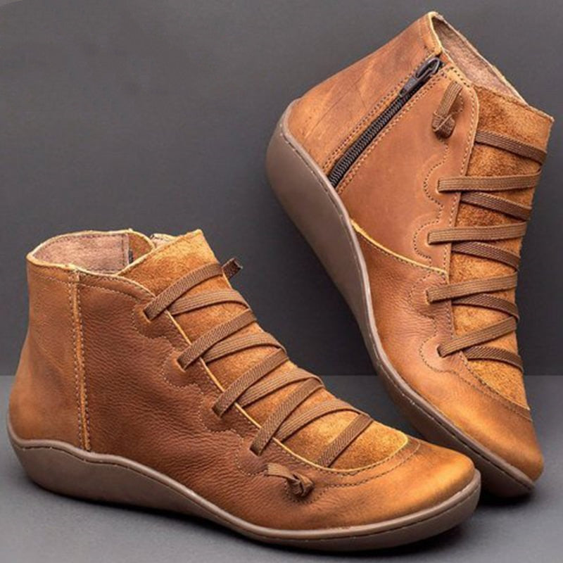 Rosalee - Bottes en cuir confortables avec soutien de voûte