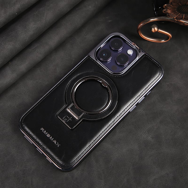 Jalira - Housse de téléphone iPhone en cuir luxueux avec support invisible