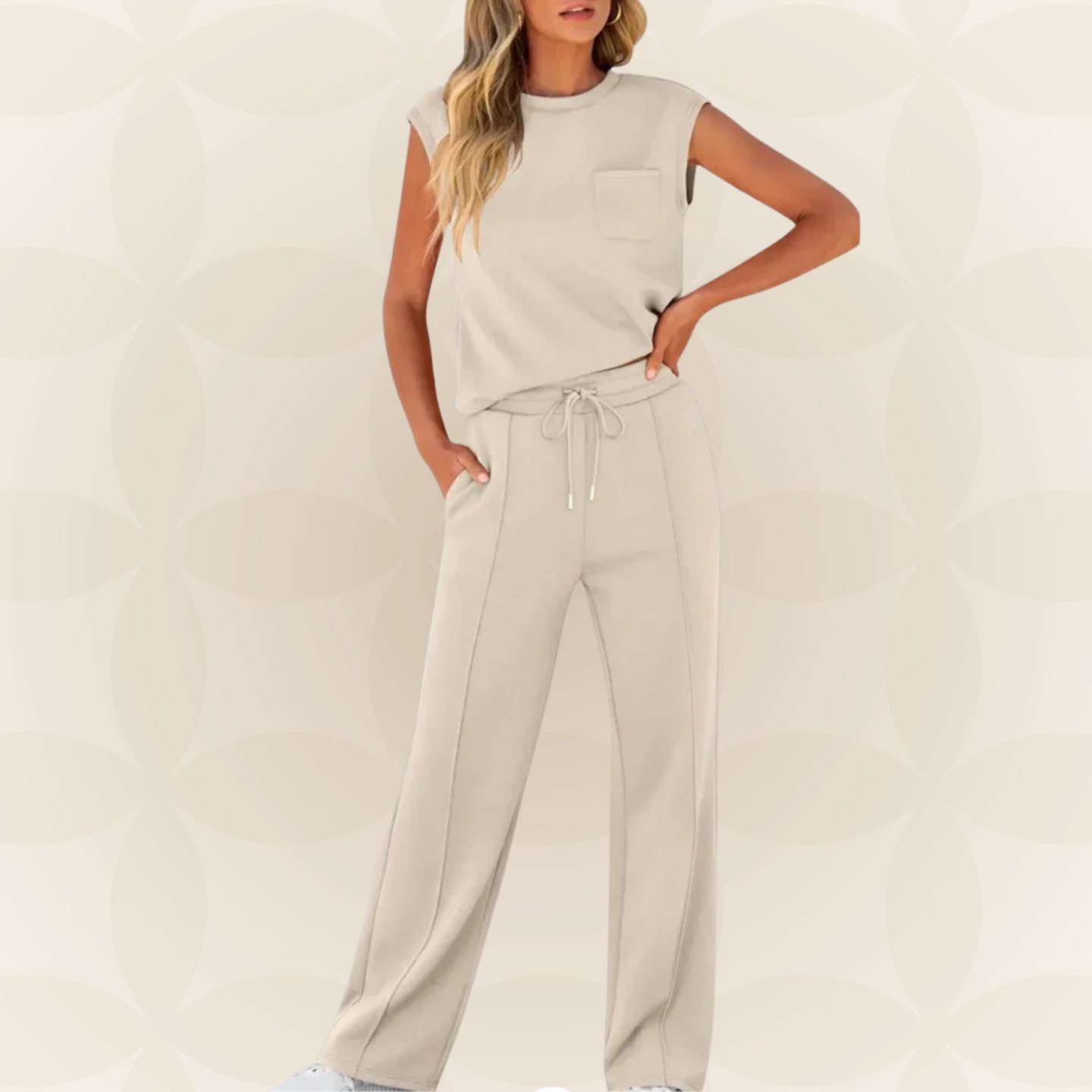Rovessa - Ensemble détente femme deux pièces avec pantalon large