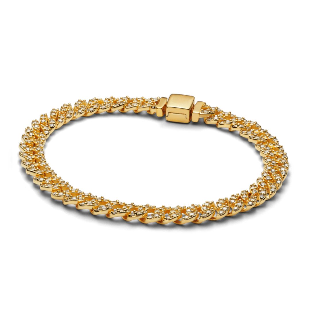 Bracelet cubain en moissanite
