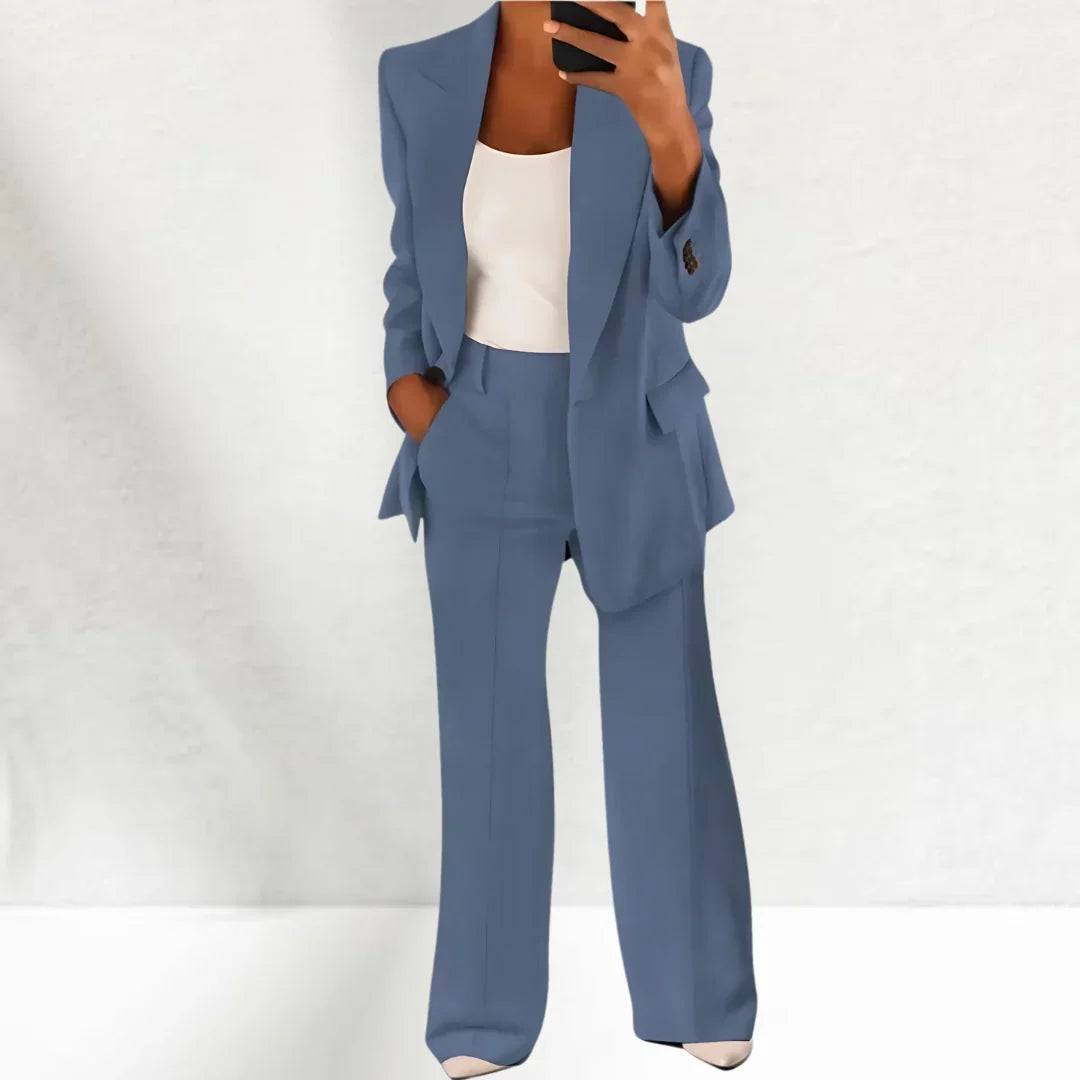 Marlou - Ensemble femme tailleur avec blazer et pantalon large