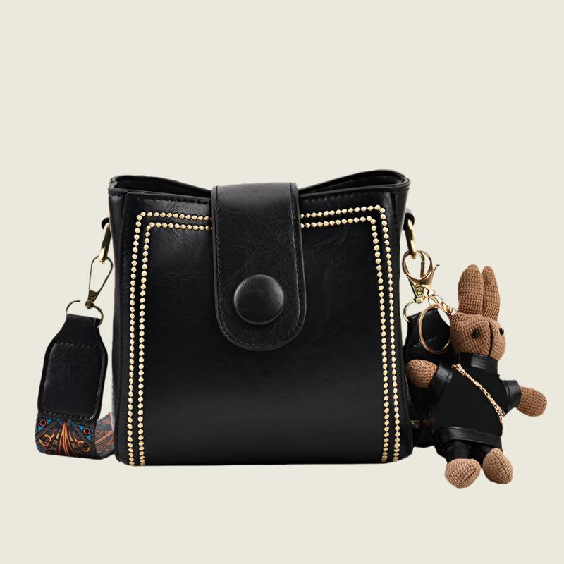 Marguerite - Sac Carré Rétro en PU Souple pour Femmes