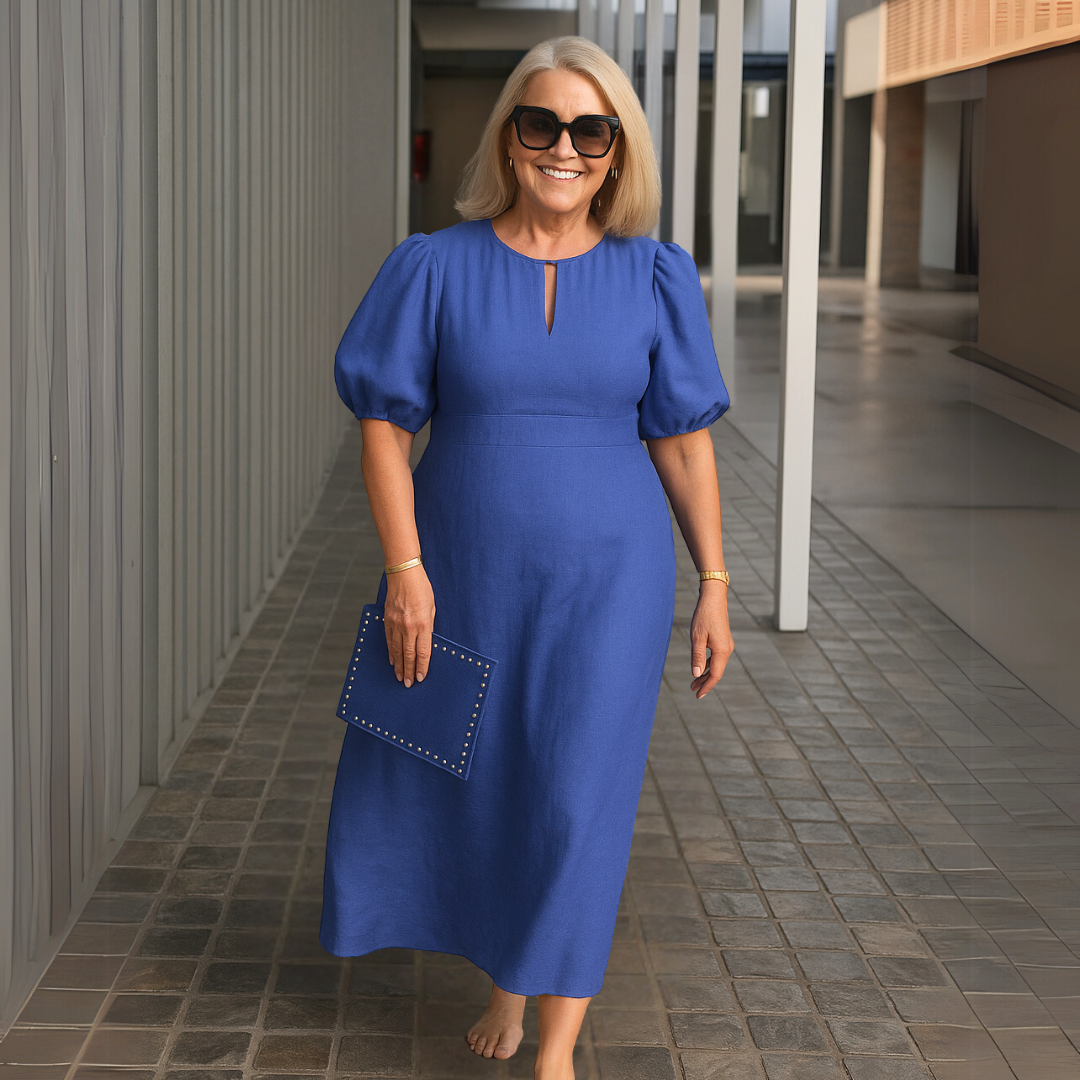 Catalina - Robe unie élégante avec décolleté en V