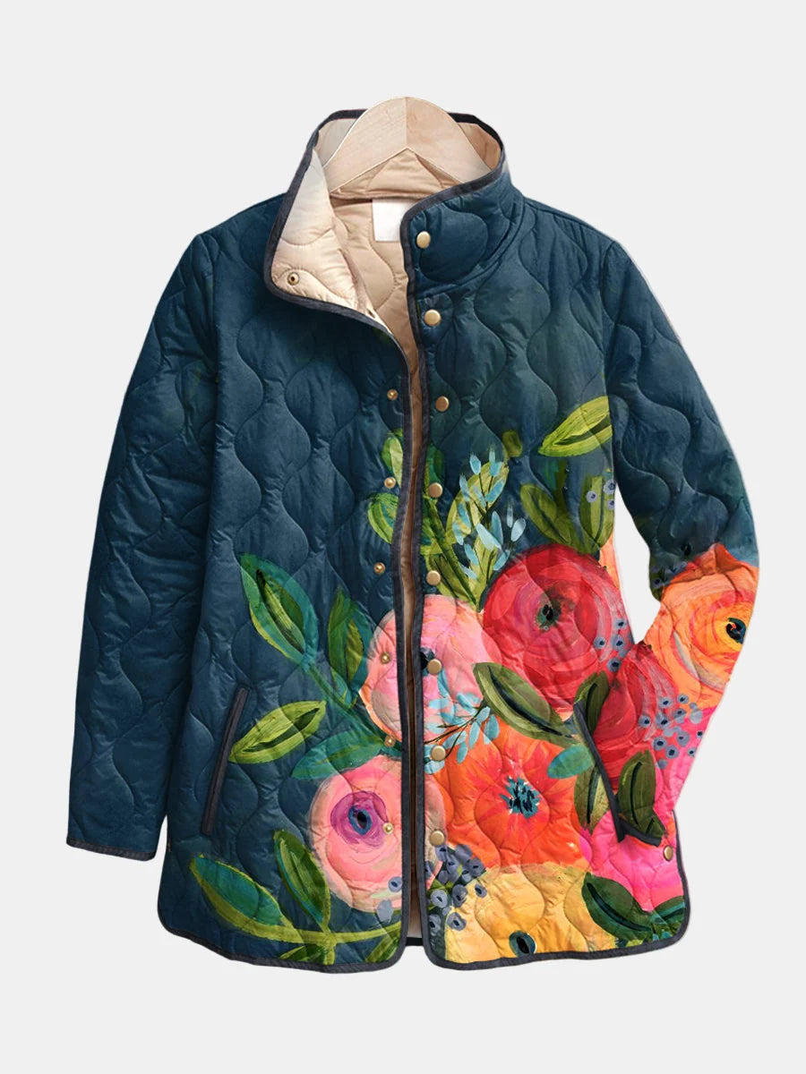 Mahaut - Veste femme matelassée à imprimé floral pour mi-saison