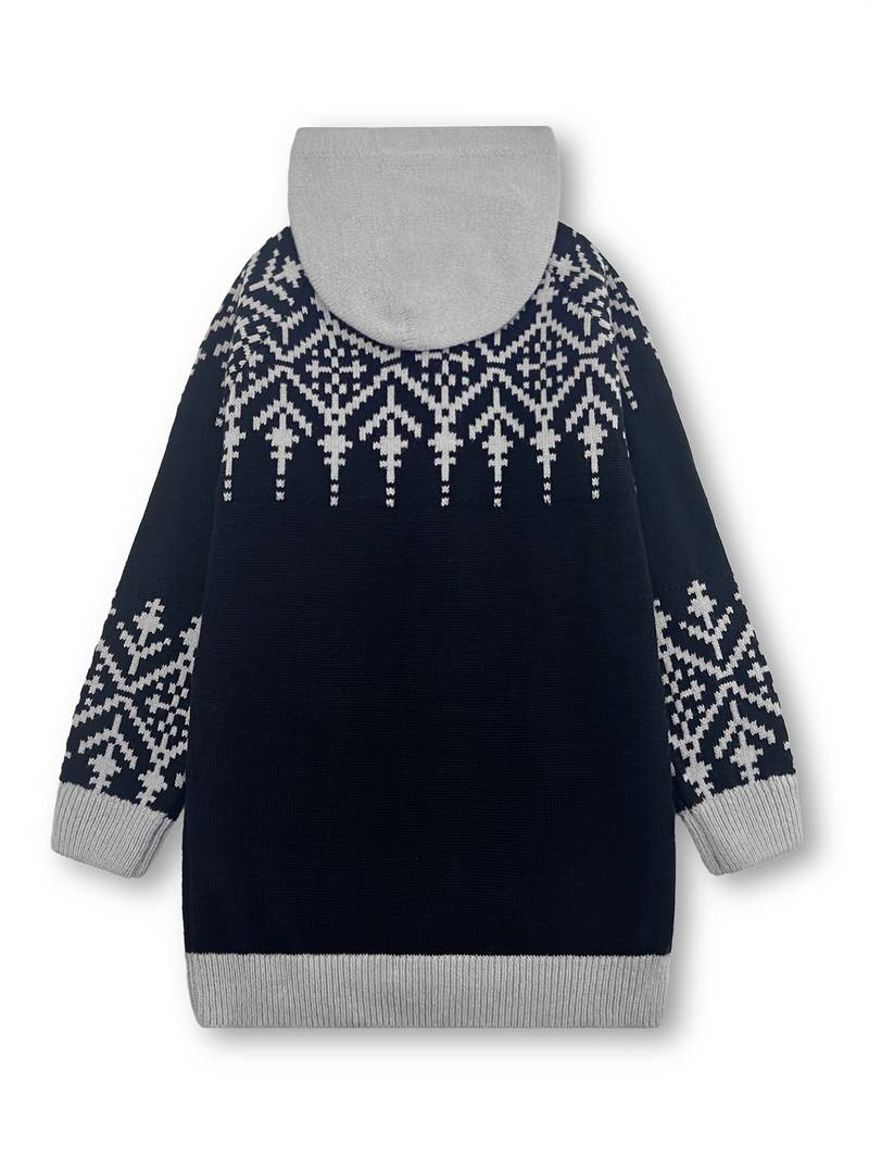 Isaralisse - Manteau Oversized En Tissu À Motifs D’Hiver