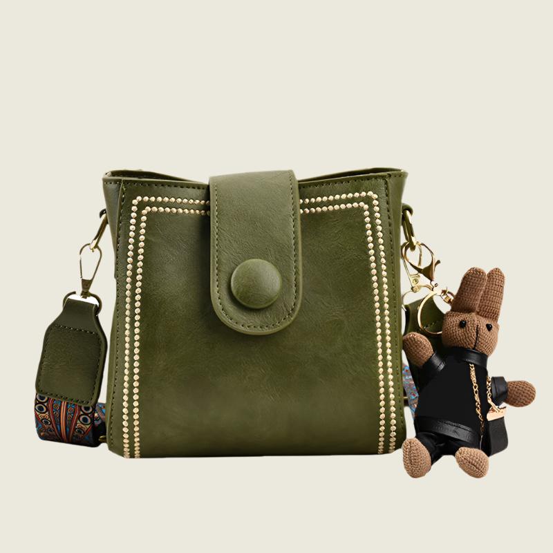 Marguerite - Sac Carré Rétro en PU Souple pour Femmes