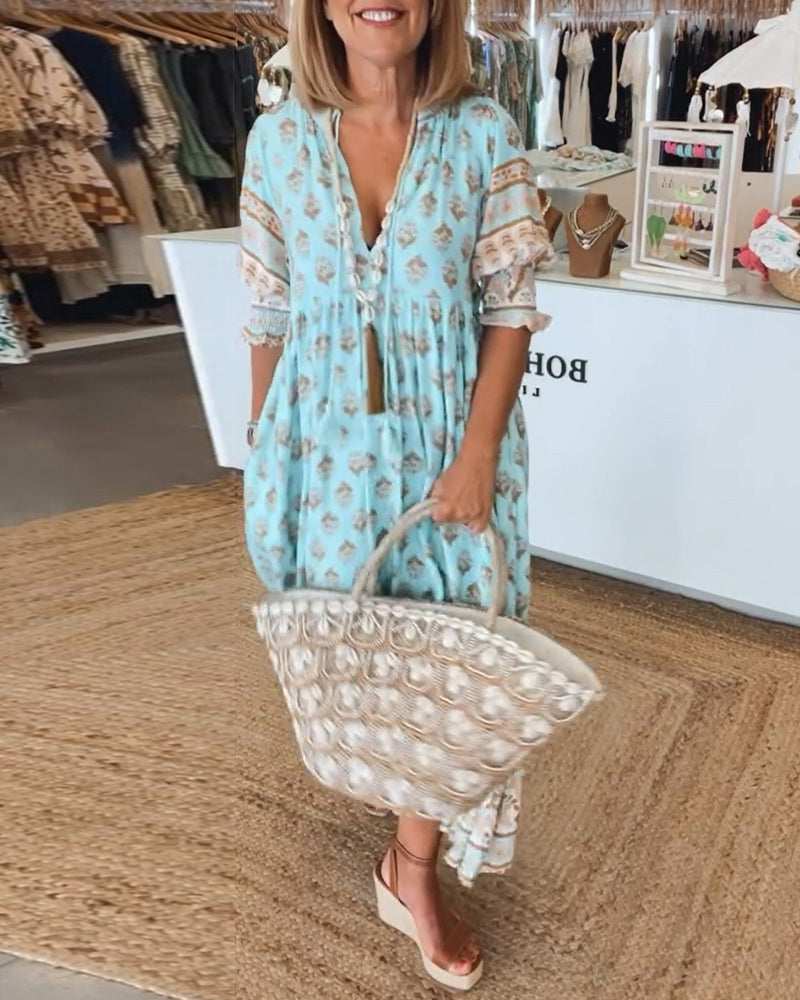 Flavie - Robe Décontractée à Coupe Ample avec Imprimé