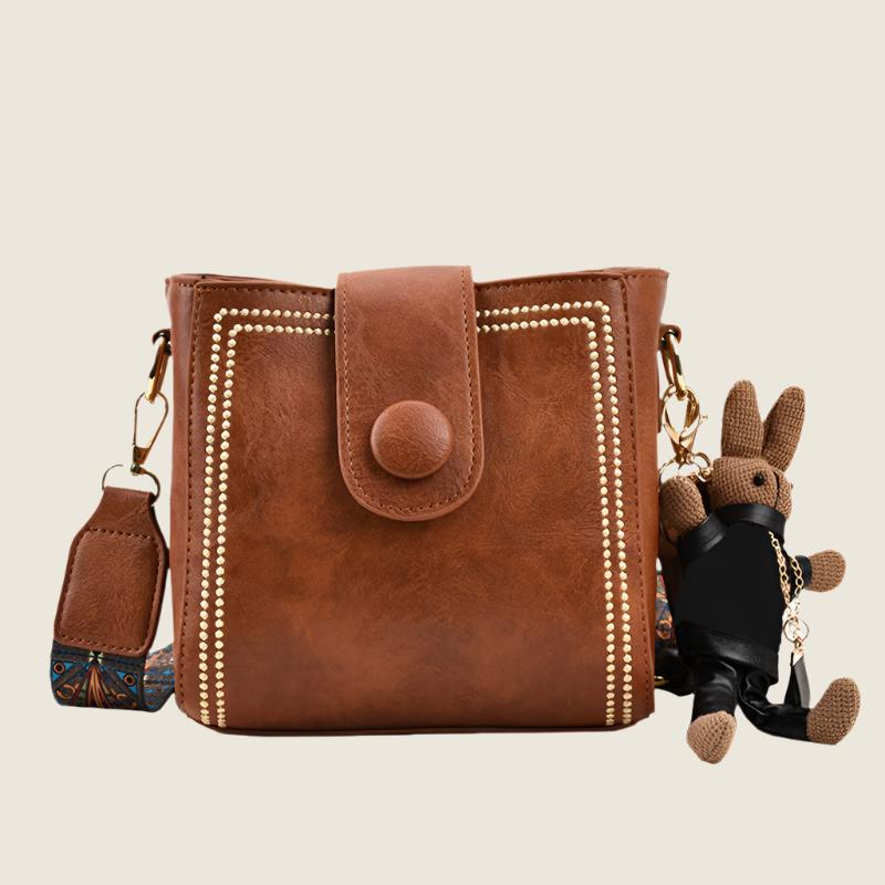 Marguerite - Sac Carré Rétro en PU Souple pour Femmes