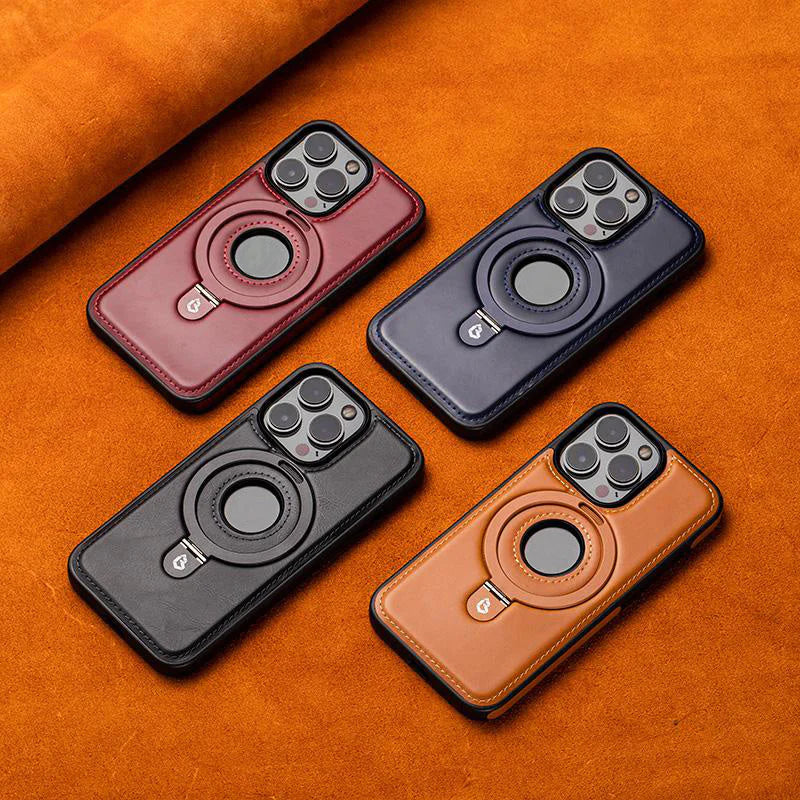 Jalira - Housse de téléphone iPhone en cuir luxueux avec support invisible