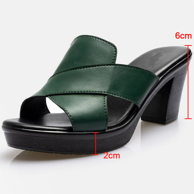 Izyra - Sandales Femme Confort Semelle Épaisse Talon Moyen Style Quotidien